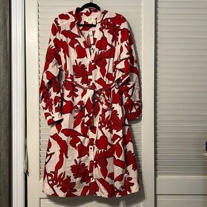 NWT Anthropologie Maeve Shirt Dress Size 1X in Red Print
